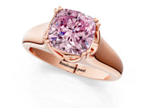 Rose gold Fancy Pink Cushion  Solitaire Diamond Ring with Six-Prong Cathedral Setting_33
