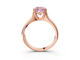 Rose gold Fancy Pink Cushion  Solitaire Diamond Ring with Six-Prong Cathedral Setting_35