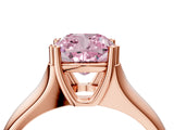 Rose gold Fancy Pink Cushion  Solitaire Diamond Ring with Six-Prong Cathedral Setting_36