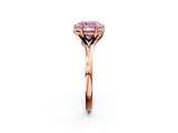 Rose gold Fancy Pink Cushion  Solitaire Diamond Ring with Six-Prong Setting and Tapered Band_19