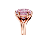 Rose gold Fancy Pink Cushion  Solitaire Diamond Ring with Six-Prong Setting and Tapered Band_22