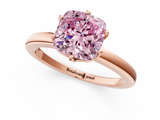 Rose gold Fancy Pink Cushion  Solitaire Diamond Ring with Six-Prong Setting on a Classic Band_4