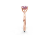 Rose gold Fancy Pink Cushion  Solitaire Diamond Ring with Split Shank and Four-Prong Setting_14