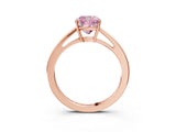 Rose gold Fancy Pink Cushion  Solitaire Diamond Ring with Split Shank and Four-Prong Setting_15