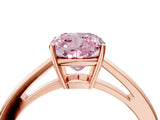 Rose gold Fancy Pink Cushion  Solitaire Diamond Ring with Split Shank and Four-Prong Setting_16