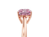 Rose gold Fancy Pink Cushion  Solitaire Diamond Ring with Split Shank and Four-Prong Setting_17