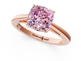 Rose gold Fancy Pink Cushion  Solitaire Diamond Ring with Split Shank and Four-Prong Setting_21