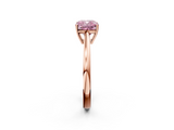 Rose gold Fancy Pink Cushion  Solitaire Diamond Ring with Split Shank and Four-Prong Setting_22