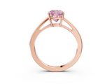 Rose gold Fancy Pink Cushion  Solitaire Diamond Ring with Split Shank and Four-Prong Setting_23
