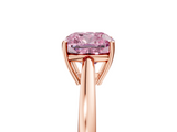 Rose gold Fancy Pink Cushion  Solitaire Diamond Ring with Split Shank and Four-Prong Setting_25