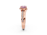 Rose gold Fancy Pink Cushion  Solitaire Diamond Ring with Split Shank and Prong Setting_44