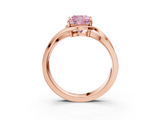 Rose gold Fancy Pink Cushion  Solitaire Diamond Ring with Split Shank and Prong Setting_45