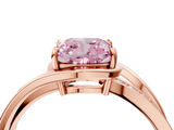 Rose gold Fancy Pink Cushion  Solitaire Diamond Ring with Split Shank and Prong Setting_46