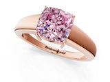 Rose gold Fancy Pink Cushion  Solitaire Diamond Ring with Tapered Band and Four-Prong Setting_50