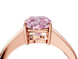 Rose gold Fancy Pink Cushion  Solitaire Diamond Ring with Tapered Band and Four-Prong Setting_53