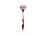 Rose gold Fancy Pink Cushion  Solitaire Diamond Ring with a Classic Band and Four-Prong Setting 2