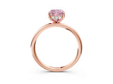 Rose gold Fancy Pink Cushion  Solitaire Diamond Ring with a Classic Band and Four-Prong Setting 3