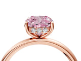 Rose gold Fancy Pink Cushion  Solitaire Diamond Ring with a Classic Band and Four-Prong Setting 4