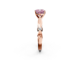 Rose gold Fancy Pink Cushion  Solitaire Diamond Twisted Band with Four-Prong Setting_81