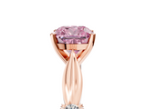 Rose gold Fancy Pink Cushion  Solitaire Diamond Twisted Band with Four-Prong Setting_84