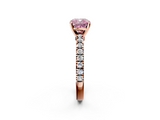 Rose gold Fancy Pink Cushion  Solitaire Diamond with Pavé Band and Four-Prong Setting_54