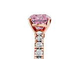 Rose gold Fancy Pink Cushion  Solitaire Diamond with Pavé Band and Four-Prong Setting_57