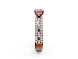 Rose gold Fancy Pink Cushion  Solitaire Diamond with Pave and Channel Set Band_61