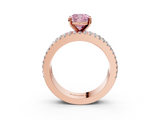 Rose gold Fancy Pink Cushion  Solitaire Diamond with Pave and Channel Set Band_62