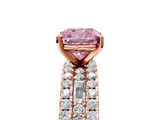 Rose gold Fancy Pink Cushion  Solitaire Diamond with Pave and Channel Set Band_64