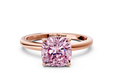 Rose gold Fancy Pink Cushion  Solitaire Engagement Ring with Cathedral Band and Four-Prong Setting_20