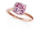 Rose gold Fancy Pink Cushion  Solitaire Engagement Ring with Cathedral Band and Four-Prong Setting_21