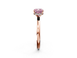 Rose gold Fancy Pink Cushion  Solitaire Engagement Ring with Cathedral Band and Four-Prong Setting_22