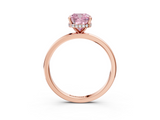 Rose gold Fancy Pink Cushion  Solitaire Engagement Ring with Cathedral Band and Four-Prong Setting_23