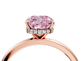 Rose gold Fancy Pink Cushion  Solitaire Engagement Ring with Cathedral Band and Four-Prong Setting_24