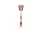Rose gold Fancy Pink Cushion  Solitaire Engagement Ring with Four-Prong Setting and Classic Band 2