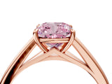 Rose gold Fancy Pink Cushion  Solitaire Engagement Ring with Four-Prong Setting and Classic Band 4