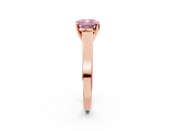 Rose gold Fancy Pink Cushion  Solitaire Engagement Ring with Four-Prong Setting and Tapered Band_5