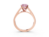 Rose gold Fancy Pink Cushion  Solitaire Engagement Ring with Four-Prong Setting and Tapered Band_6