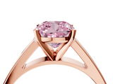 Rose gold Fancy Pink Cushion  Solitaire Engagement Ring with Four-Prong Setting and Tapered Band_7