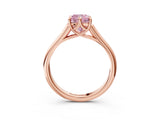 Rose gold Fancy Pink Cushion  Solitaire Engagement Ring with Six-Prong Setting and Classic Band 4