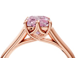 Rose gold Fancy Pink Cushion  Solitaire Engagement Ring with Six-Prong Setting and Classic Band 5
