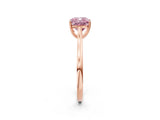 Rose gold Fancy Pink Cushion  Solitaire Heart Prong Engagement Ring with Tapered Band_56