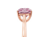 Rose gold Fancy Pink Cushion  Solitaire Heart Prong Engagement Ring with Tapered Band_59