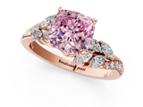 Rose gold Fancy Pink Cushion  Solitaire Marquise Twist Band with Six-Prong Setting_81