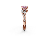 Rose gold Fancy Pink Cushion  Solitaire Marquise Twist Band with Six-Prong Setting_82