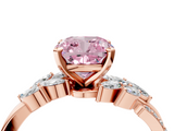 Rose gold Fancy Pink Cushion  Solitaire Marquise Twist Band with Six-Prong Setting_84
