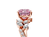 Rose gold Fancy Pink Cushion  Solitaire Marquise Twist Band with Six-Prong Setting_85