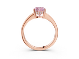 Rose gold Fancy Pink Cushion  Solitaire Pavé Band Prong Setting Ring_23