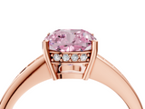 Rose gold Fancy Pink Cushion  Solitaire Pavé Band Prong Setting Ring_24