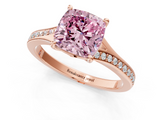 Rose gold Fancy Pink Cushion  Solitaire Pavé Band with Four-Prong Setting_46